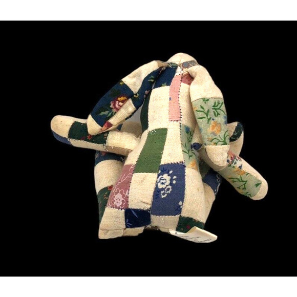 Quilted Bunny Rabbit Mini Westwater Patchwork Scrap Quilt Pcs Cottagecore Vtg 8" - Picture 6 of 10